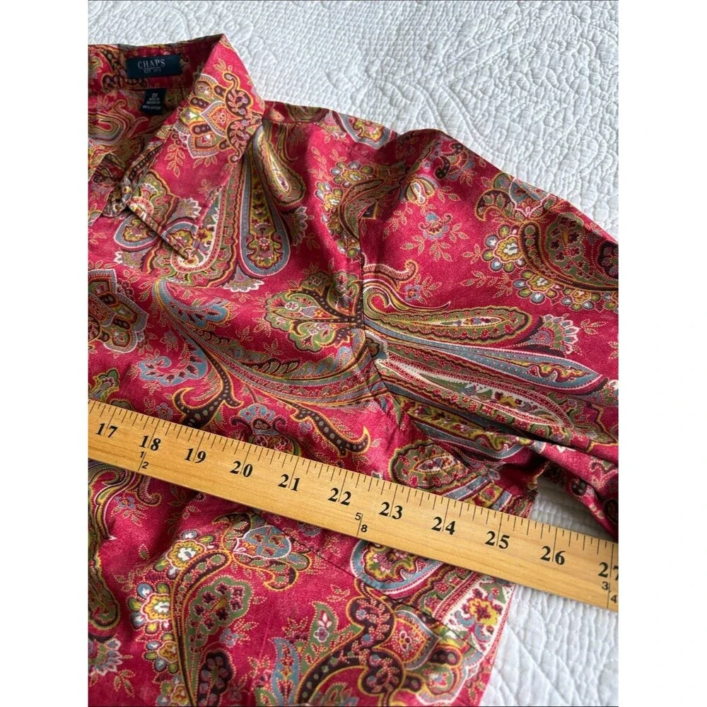 Chaps Floral Button Down Blouse Women’s Size XL 100% Cotton